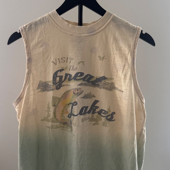 Anthropologie Pilcro Mock Neck Tank Top Visit the Great Lakes - Picture 2 of 4